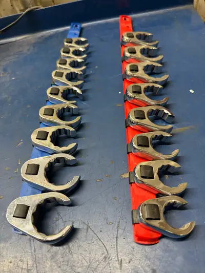 Gray tools 1/2 drive SAE/Metric crowfoot wrench set, View more