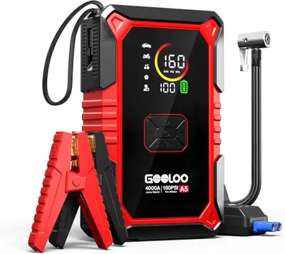 Jump Starter/Air Compressor Battery Booster 160PSI Tire Inflator, View more