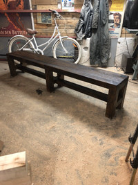 Wood bench Restoration Hardware knock offs