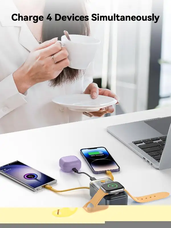 NEWDERY Portable Power Bank 10000mAh (Wireless + USB C + Apple) in General Electronics in Vancouver - Image 9