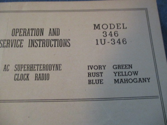 SENTINEL RADIO MODEL 346-OPERATION & SERVICE INSTRUCTIONS-1950'S dans Art et objets de collection  à Laval/Rive Nord - Image 2