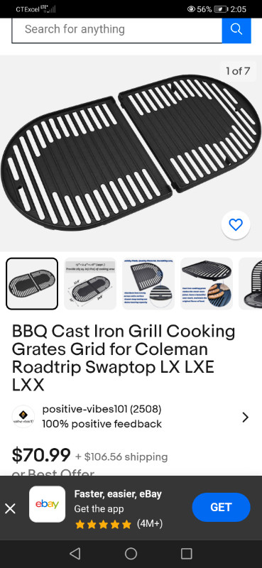 BBQ Cast Iron Grill Cooking Grates Grid for Coleman Roadtrip Swa in BBQs & Outdoor Cooking in Edmonton