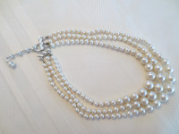 Three-strand Imitation Pearl Necklace