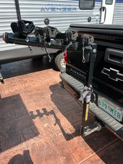 For sale is 4 Bike Hitch Mount Rack for 2 inch receiver. Please see pictures for more details. Thank...