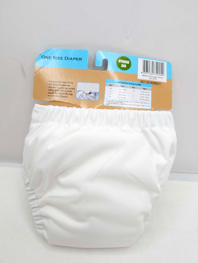 NEW Charlie Banana WHITE 2-in-1 Reusable Diapers Size 7-35lbs in Bathing & Changing in Moncton - Image 4