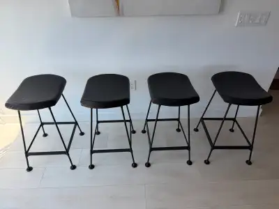 4x Urban Barn Nolin Counter Stools - Black, View more