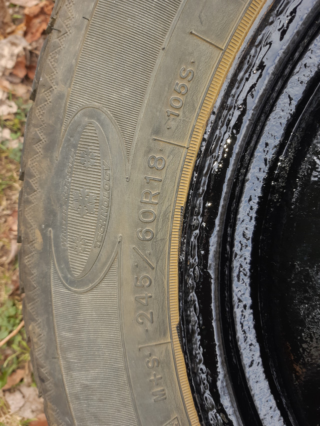 245/60R18 winter tires on steel rims off 2020 Ford Edge w TPMS in Tires & Rims in Barrie - Image 3