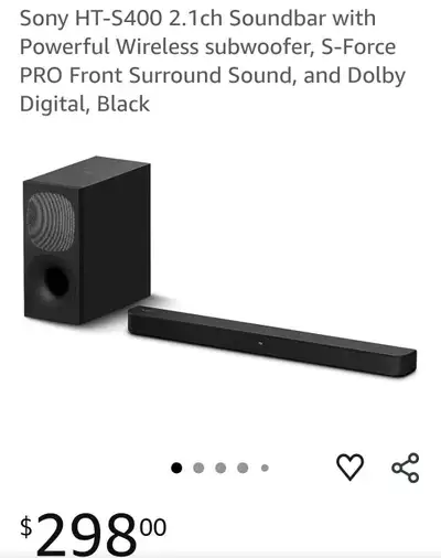 Sony 2.1ch Soundbar and Subwoofer, View more