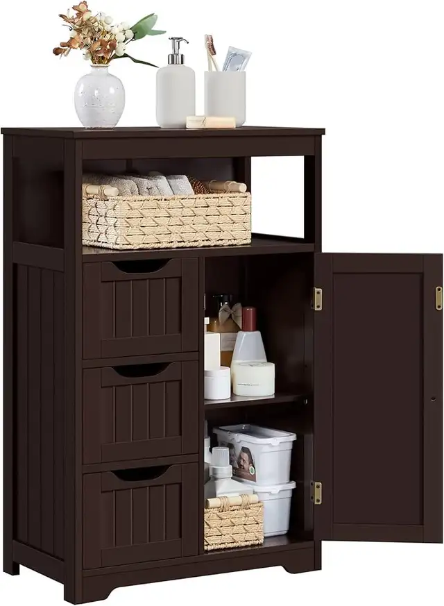 Wood Bathroom Floor Organizer with Cupboard, Multiple Purpose in Bookcases & Shelving Units in Markham / York Region - Image 6