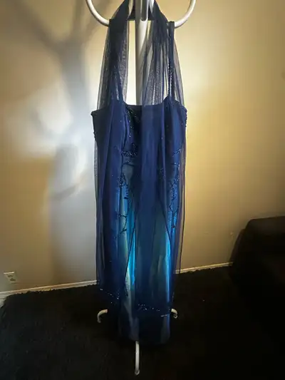 Blue Grad Dress (Jessica) Size 8P with matching stole, View more