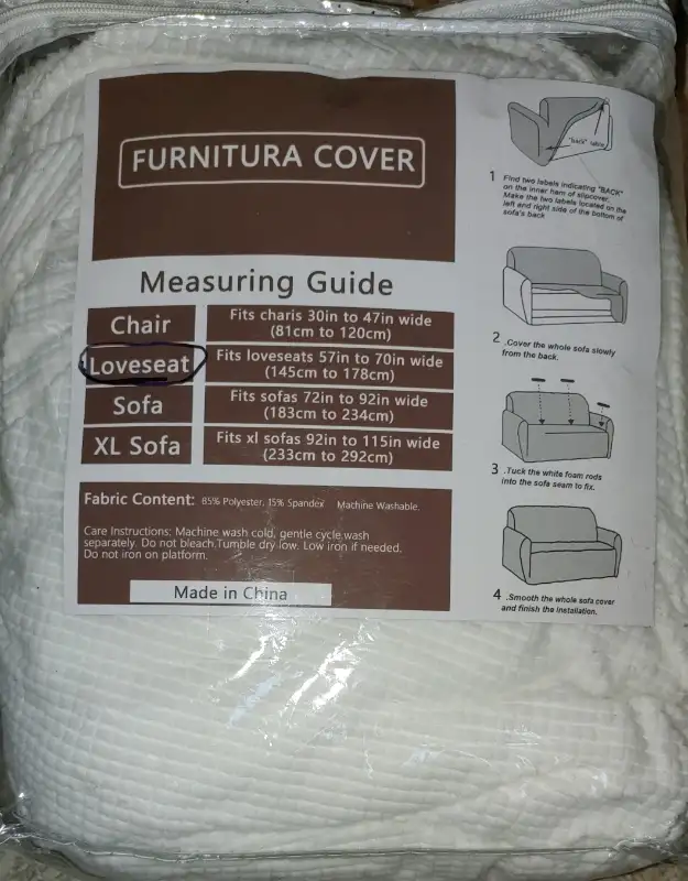 NEW Loveseat, White, AUJOY Cover Stretch 1-Piece Slipcover for 2 dans Autre dans London - Image 8