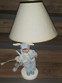 Super cute musical/motion porcelian doll lamp