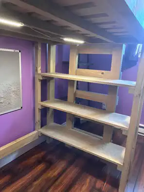handmade solid wood loft bed/desk/bookshelf in Beds & Mattresses in Kingston - Image 5