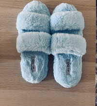 Fuzzy Blue Slippers