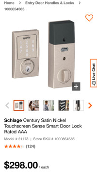 Schlage Smart touchscreen door lock for sale