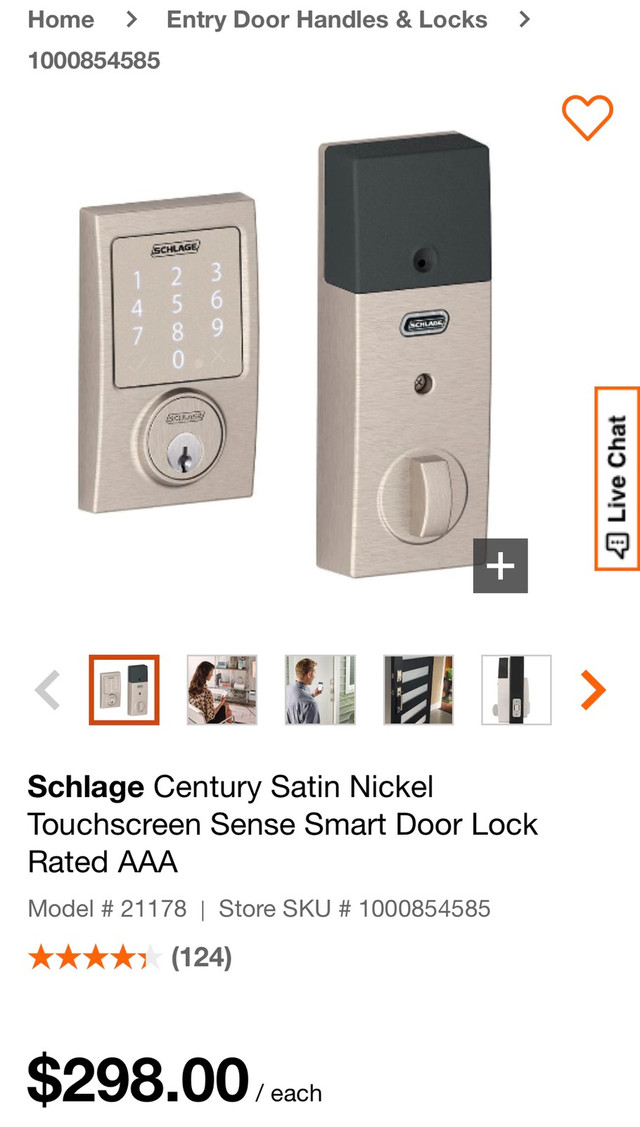 Schlage Smart touchscreen door lock for sale in Other in Oakville / Halton Region