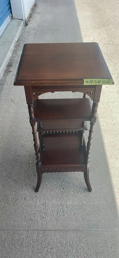 Vintage Wooden Accent Side Table with Shelves - BidRush Lot 83, View more