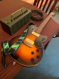 Guitare Godin avec amplificateur Yamaha