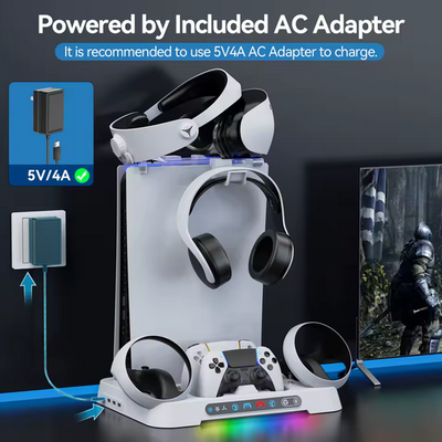 PS5 Station de charge avec refroidissement et support VR, View more
