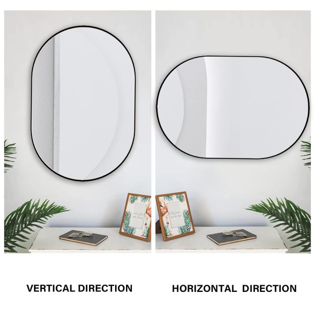 New Manocorro Black Oval Wall Mirror, 20" x 30" in Home Décor & Accents in City of Toronto - Image 3