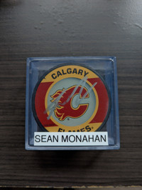 Sean Monahan Calgary Flames Autographed Signed Official Game Puck