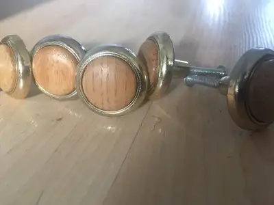 12 Knobs for the dresser (Gold and wood)- $25 6 Knobs (Black) - $10 12 Knobs (Plain wood)- $15