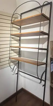 7 foot industrial/rustic shelving metal frame solid wood shelv, View more