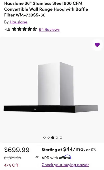 Hauslane 36" Wall Range Hood WM-739SS-36, View more