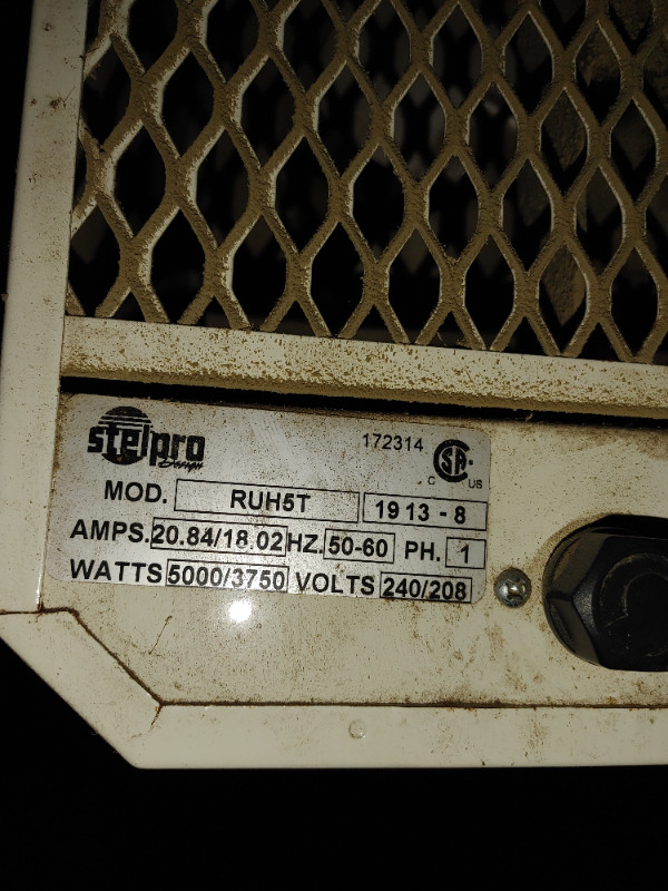 Chauffrette Stelpro RUH5T, 5000 watts dans Chauffage et climatisation  à Victoriaville - Image 4