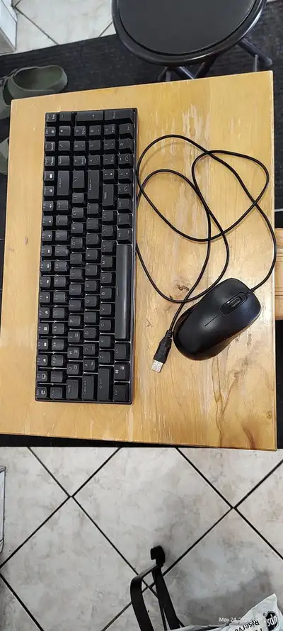 Wireless keyboard and wired mouse, View more