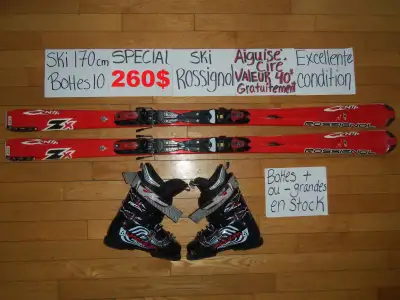 ÉQUIPEMENTS KIT SKI ALPIN ET TWIN TIP TITANIUM 165 168 170 CM, View more