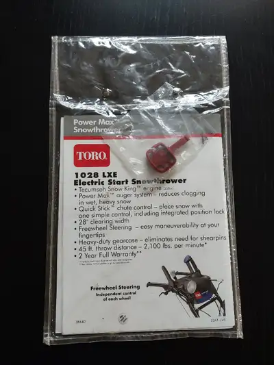 TORO Snowblower manual & key, View more
