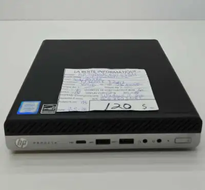 Tiny HP ProDesk 600 G3 DM – i3 6ie • SSD 256Go NVMe • WiFi, View more