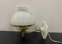 Pair of Vintage Milk Glass hobnail wall sconces