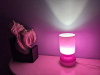 IKEA LYKTA hand-blown glass table lamp pink bedside night light