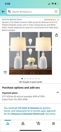Table lamps brand new 