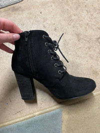 Black boot heels & Vintage red heals 