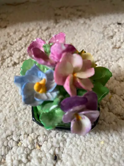 Vintage Coalport bone china floral miniature, View more