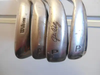 FOUR RIGHT HANDED GOLD WEDGES, View more