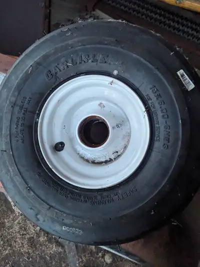 Carlisle 15x6.00-6NHS tire. Bought for a rough cut mower but never ended up using it. Paid $120 for...