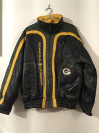 Green Bay Packers NFL - men's large leather jacket 