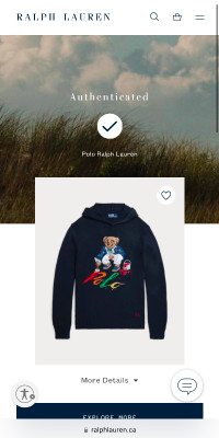Ralph Lauren Polo Bear Cotton Hooded Sweater