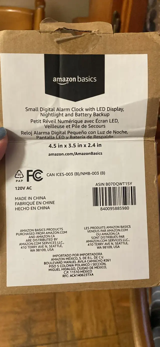 Amazon Basics Small Digital Alarm Clock