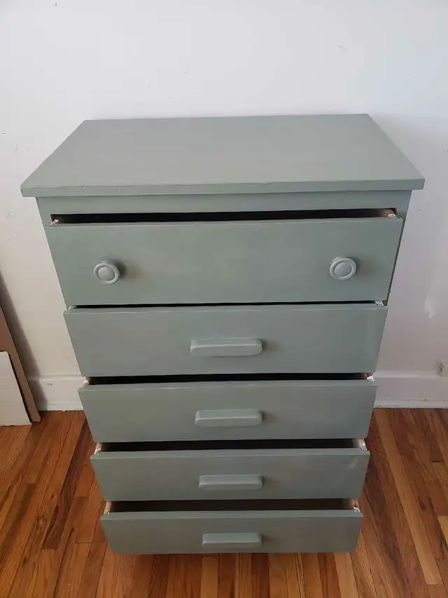 Refinished Solid Wood Muted Sage Vintage Tallboy in Dressers & Wardrobes in Kingston - Image 8