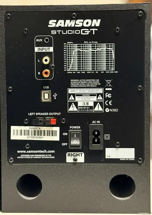 Samson Studio GT Professional Monitor Speakers On Sale in Speakers in Markham / York Region - Image 3