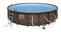 Coleman Rattan Round Steel Frame Pool - 18ft x 52inch