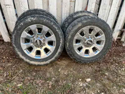 Got different set. Located in espanola Tires are decent but have weather cracks . Rims are solid