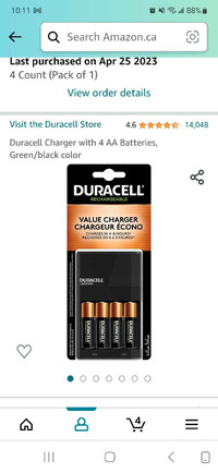 Duracell charger & rechargeable batteries 