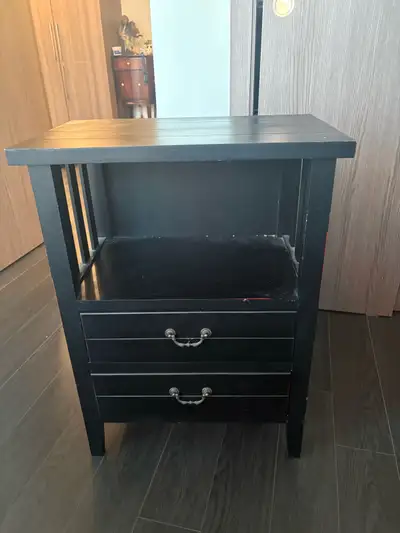 Black Wooden Nightstand, View more