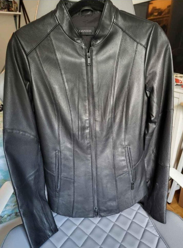Black Leather Jacket in Women's - Tops & Outerwear in Bedford